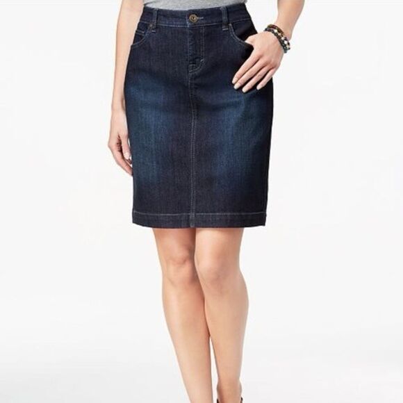J. Crew Blue Denim Pencil Skirt Knee-Length Casual - Picture 1 of 5